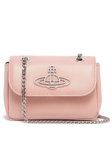 vivienne-westwood-pearlised-leather-thin-line-orb-purse-withnbspchain-pink