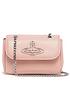  image of vivienne-westwood-pearlised-leather-thin-line-orb-purse-withnbspchain-pink
