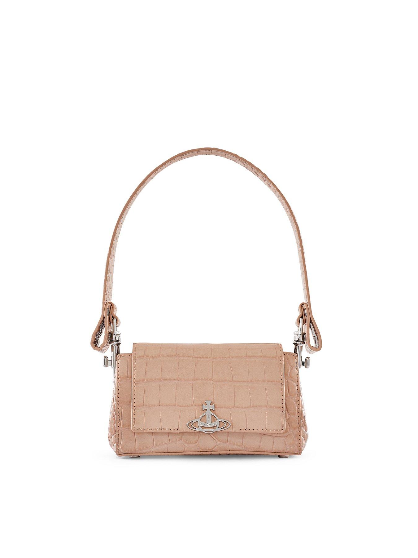 Hazel Small Handbag In Mock Croc Orange