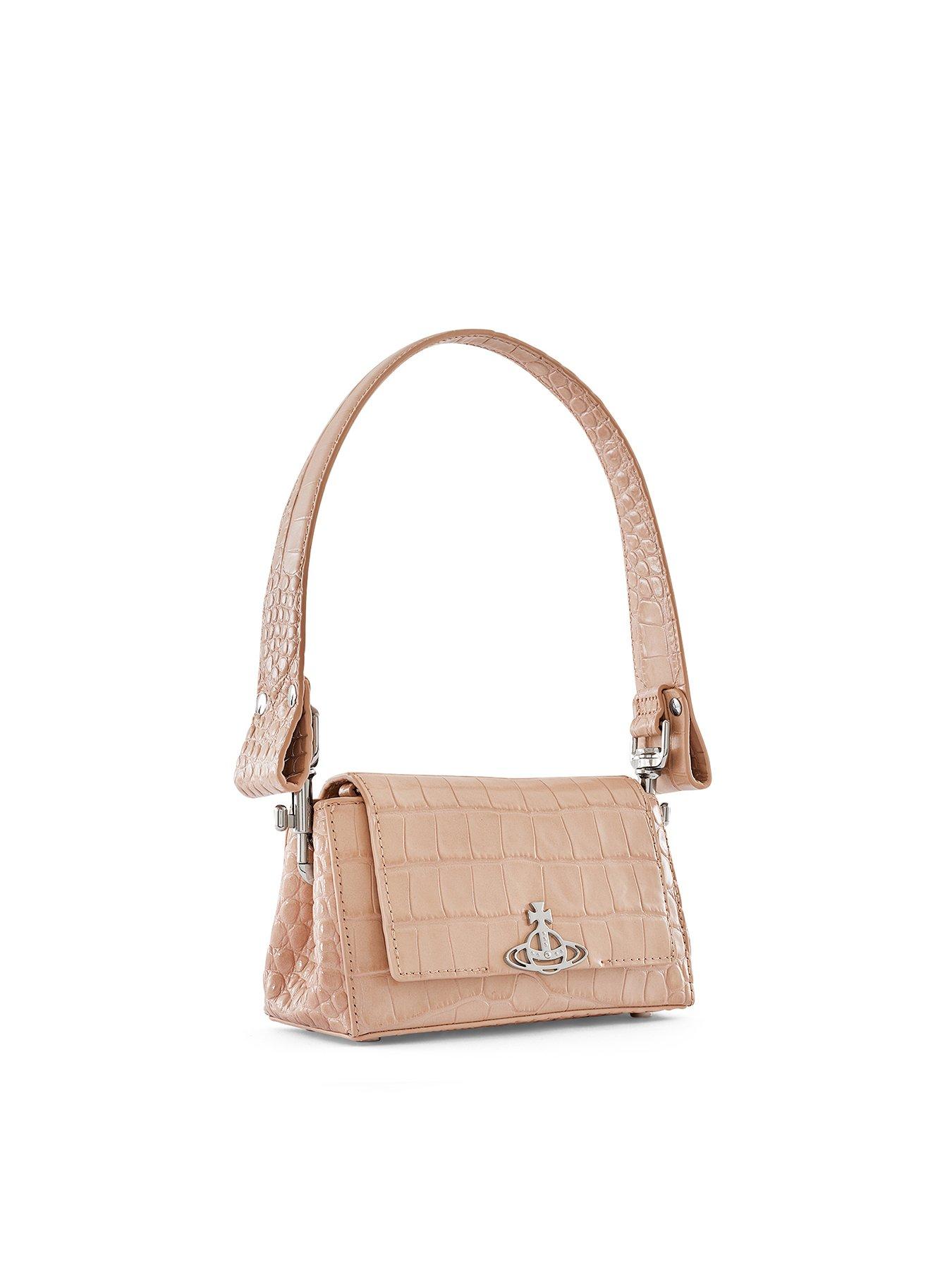 Hazel Small Handbag In Mock Croc Orange