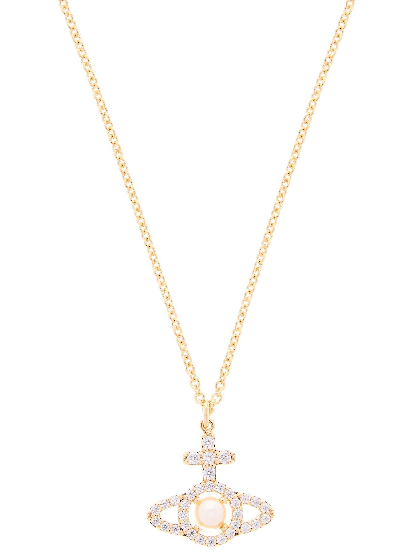 Vivienne Westwood Olympia pearl pendant necklace, Silver