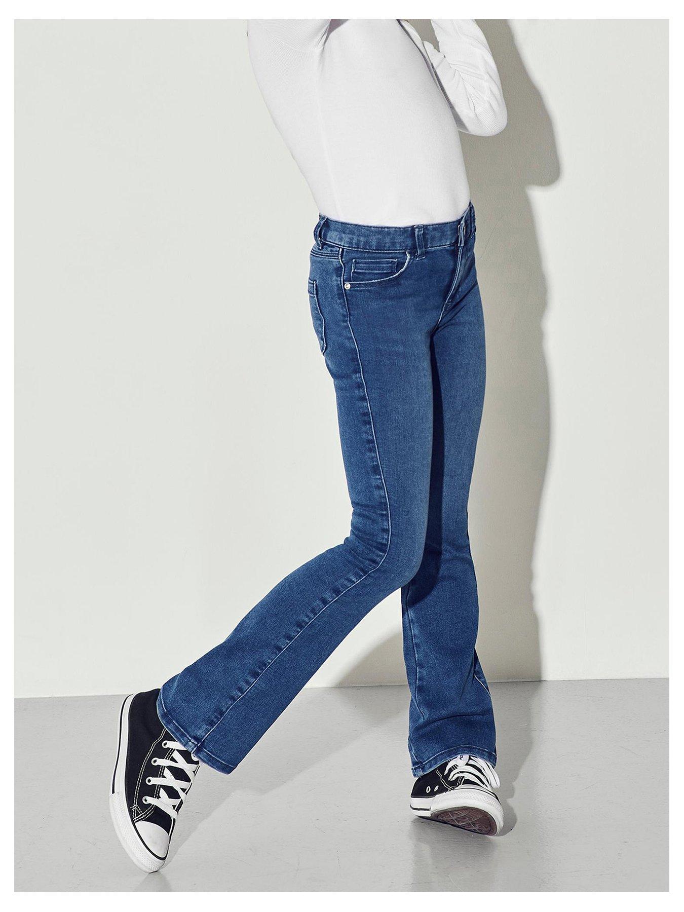 Only Kids Girls Royal Life Flared 504 Jeans - Medium Blue Denim