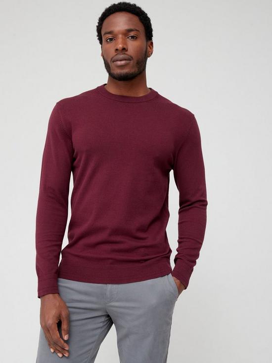 front image of everyday-cotton-rich-crew-neck-jumper-red