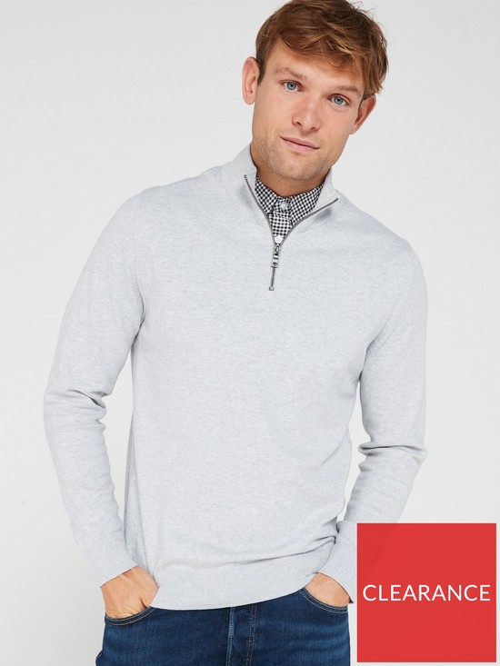 front image of very-man-mock-shirt-14-zipnbsp--grey