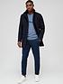 image of very-man-faux-wool-funnel-neck-coat-navy