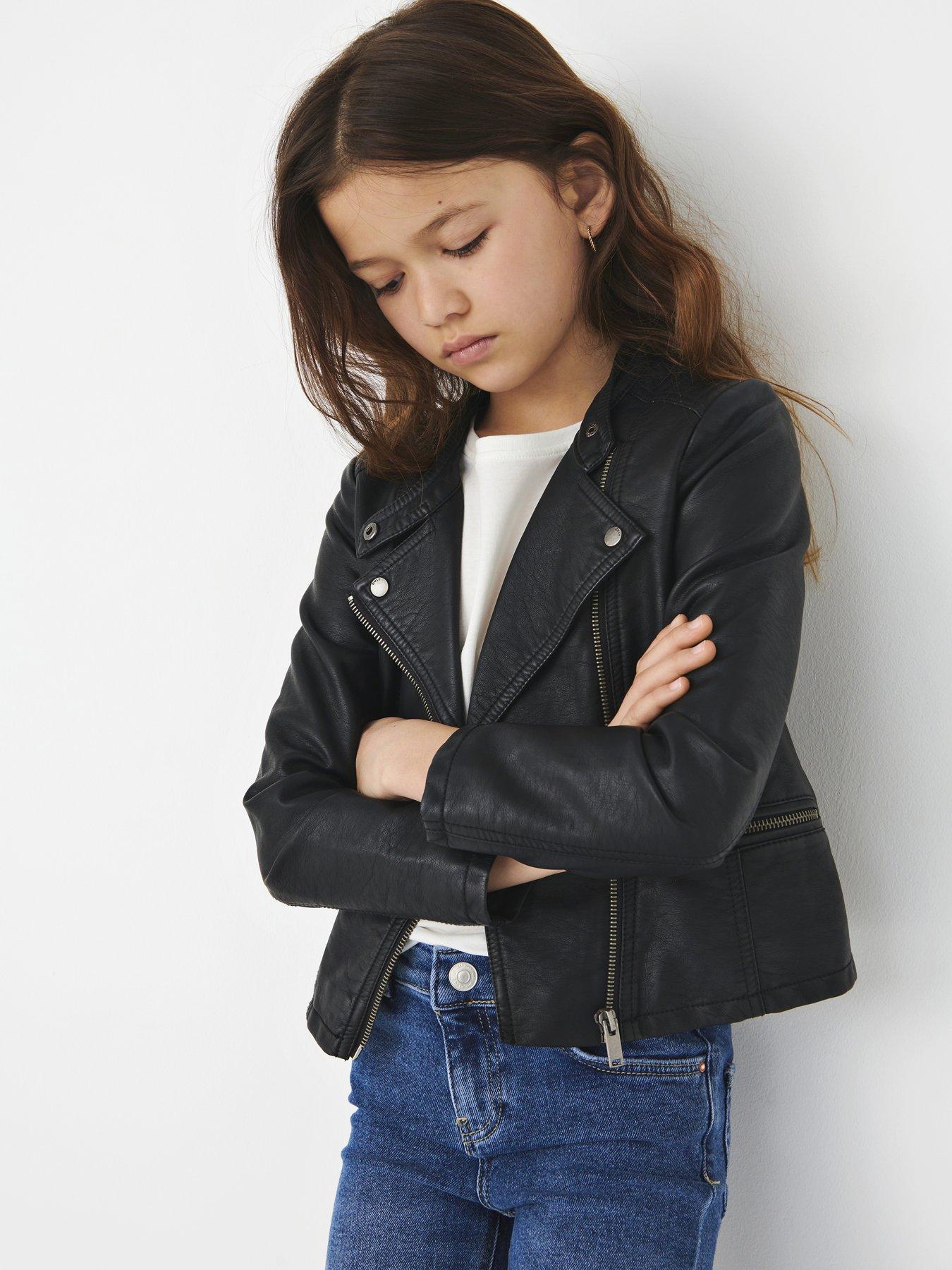 Girls on sale pleather jacket