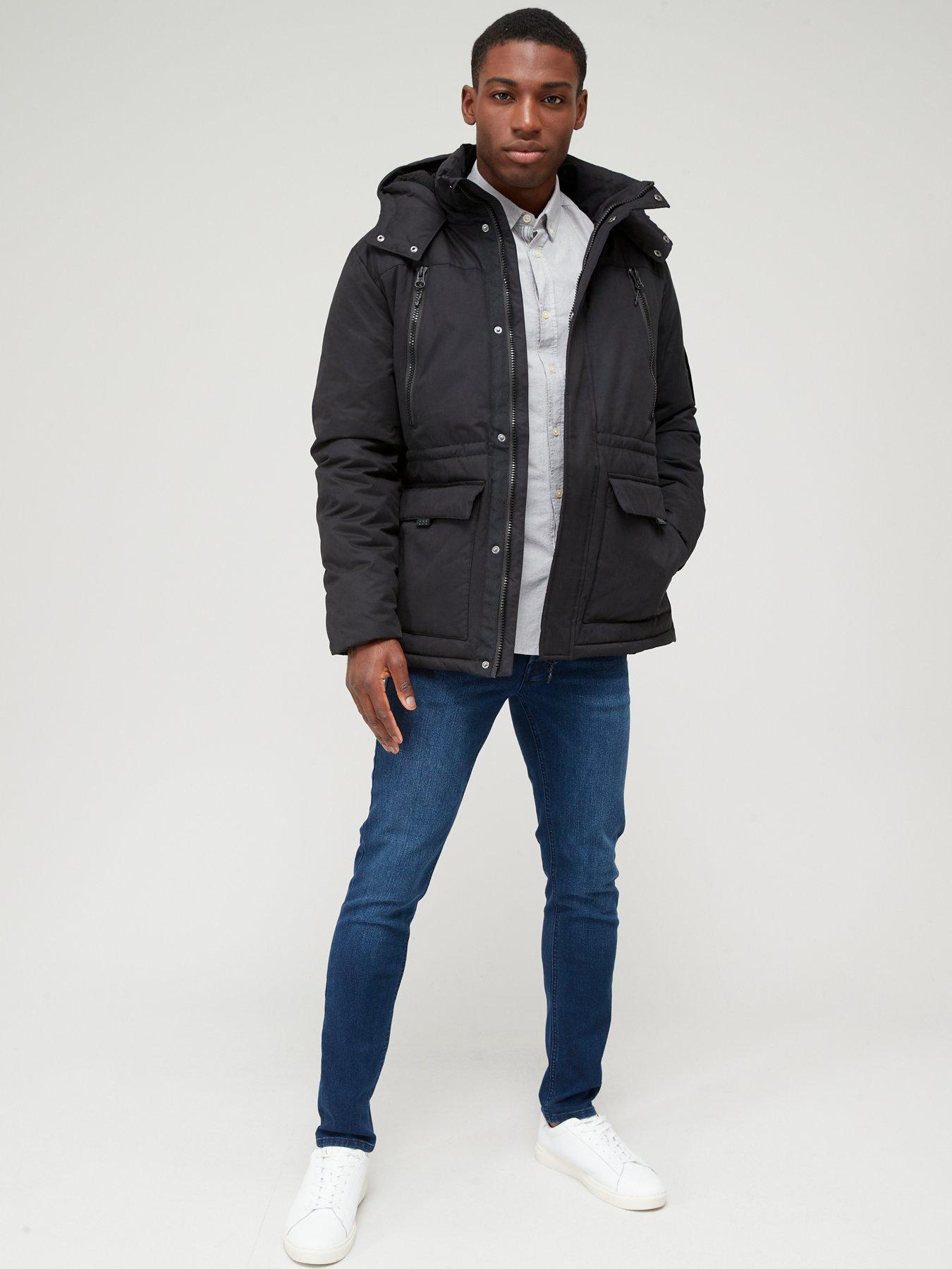 Lined hooded parka outlet jacket