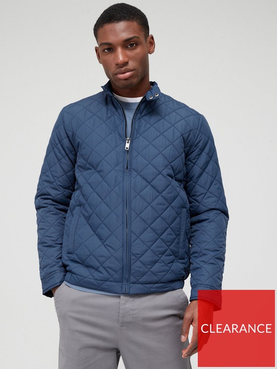 front image of very-man-quilted-harrington-jacket-navy