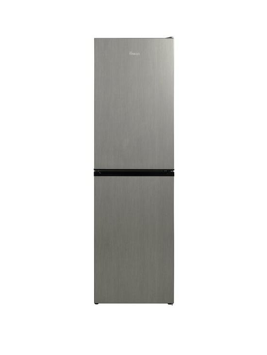 front image of swan-sr158111snbsp83cm-high-54cm-widenbspfreestanding-frost-free-fridge-freezer-silver