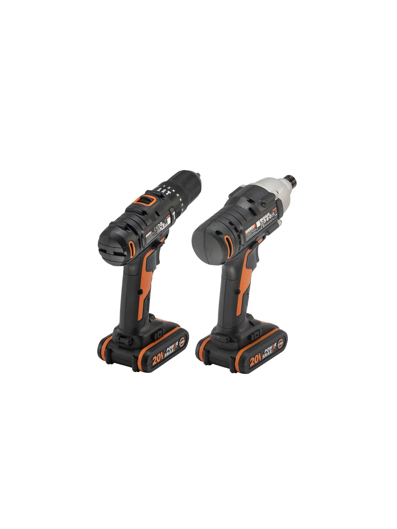 Image 5 of 7 of Worx 20V Drill Twin Pack Hammer Drill &amp; Impact Driver with x2.0Ah Battery and Charger