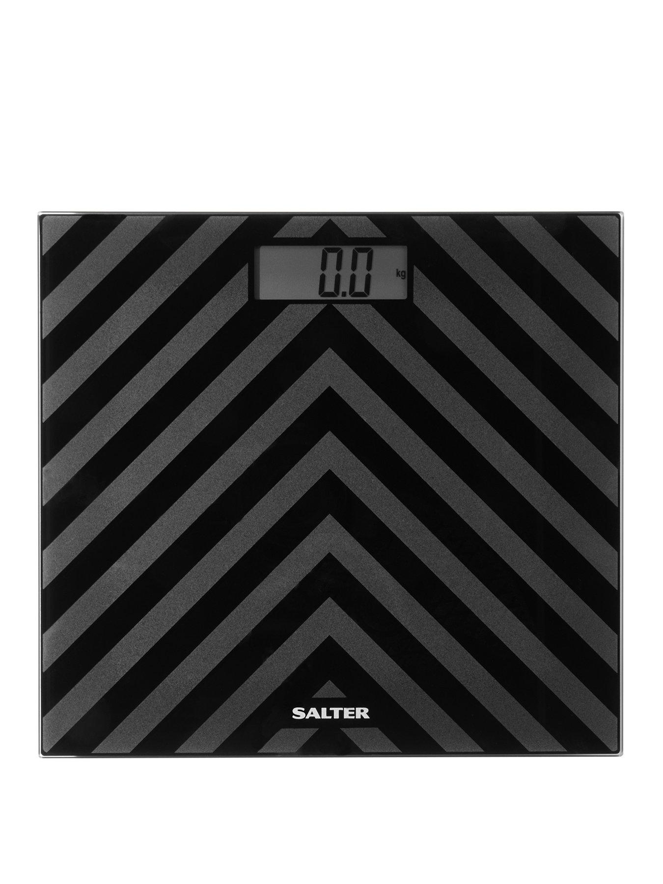 Product photograph of Salter Electronic Black Chevron Bathroom Scale from very.co.uk