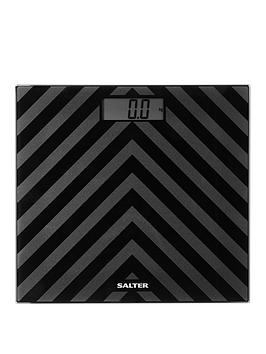 Product photograph of Salter Electronic Black Chevron Bathroom Scale from very.co.uk