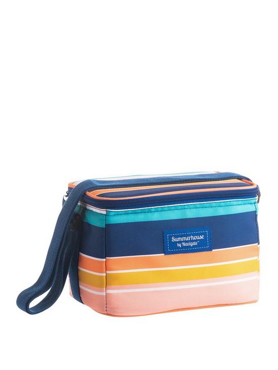 front image of navigate-riviera-insulated-personal-picnic-cool-bag-stripe