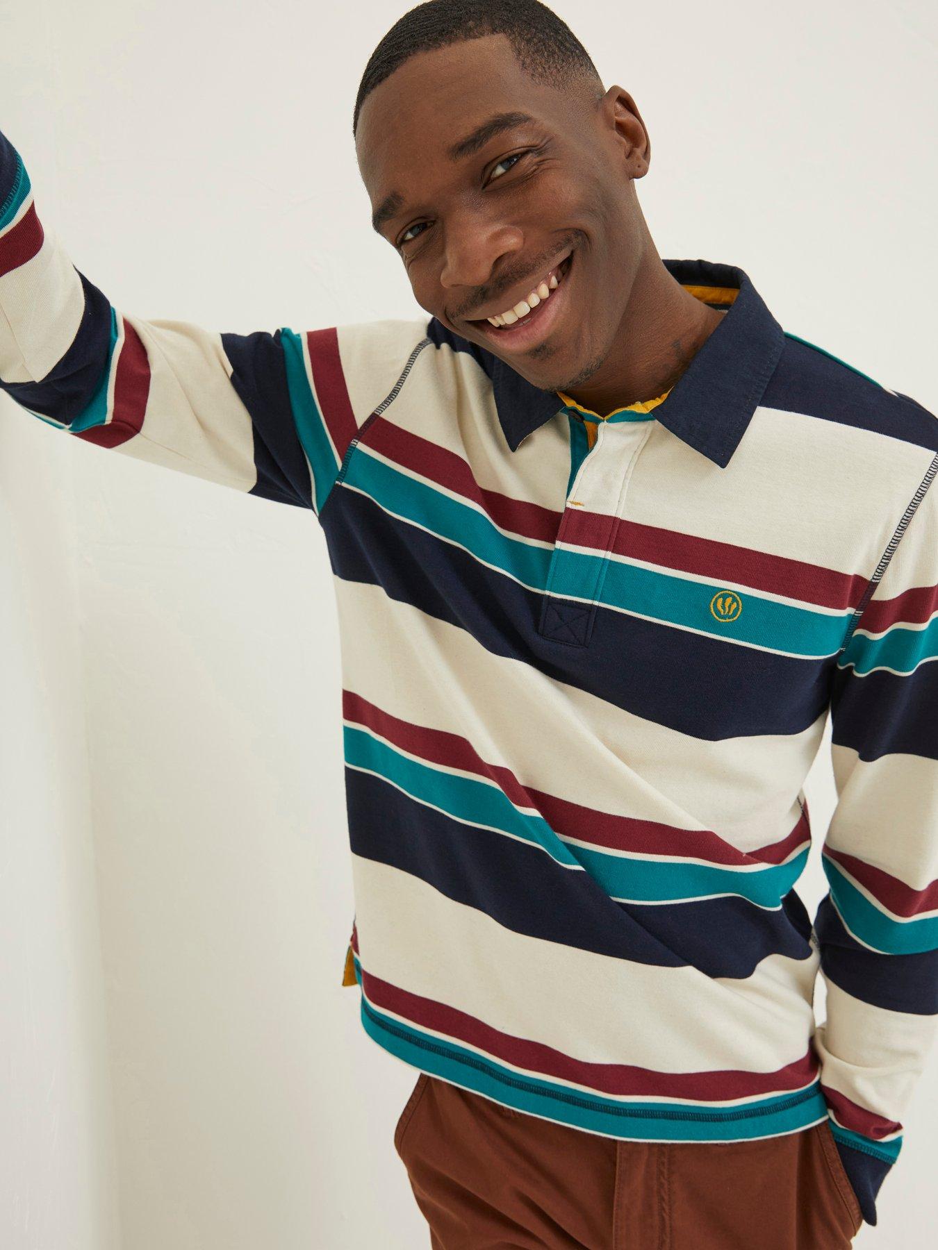 FatFace Fat Face Rugby Stripe Top Natural very.co.uk