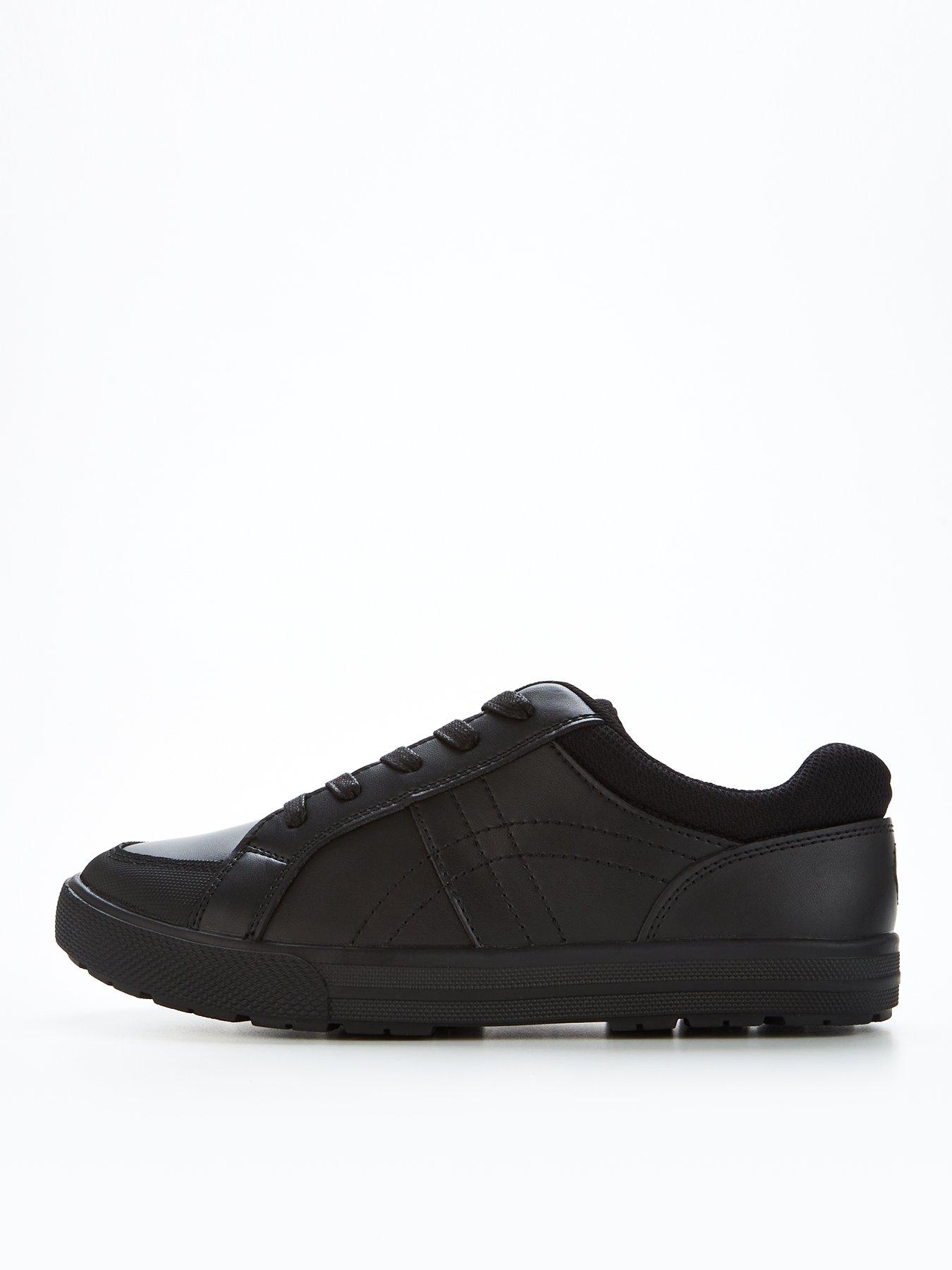 The Very Collection Older Boys Lace Up Leather Trainer School Shoe - Black