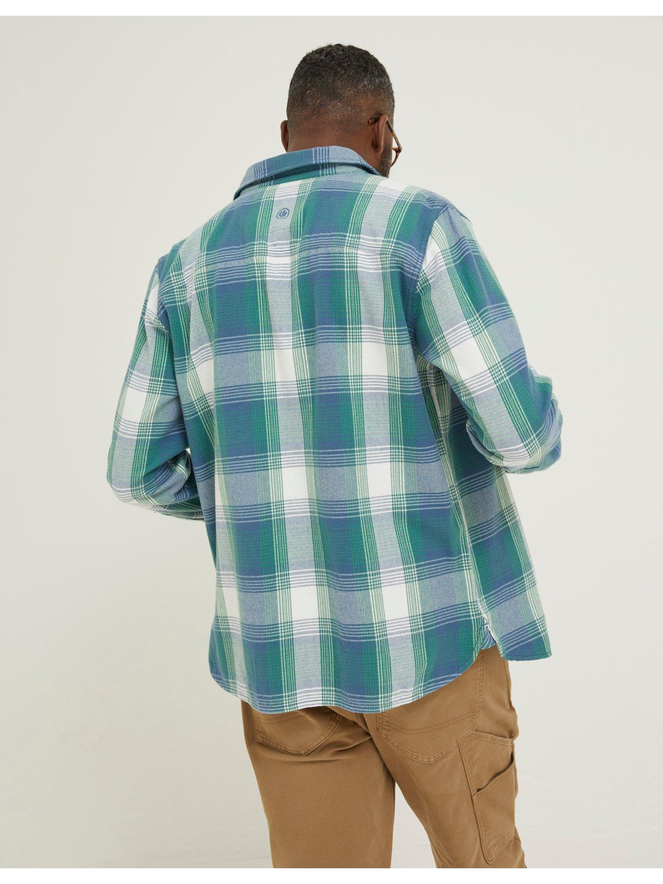 FatFace Fat Face Ombre Check Shirt - Blue | very.co.uk