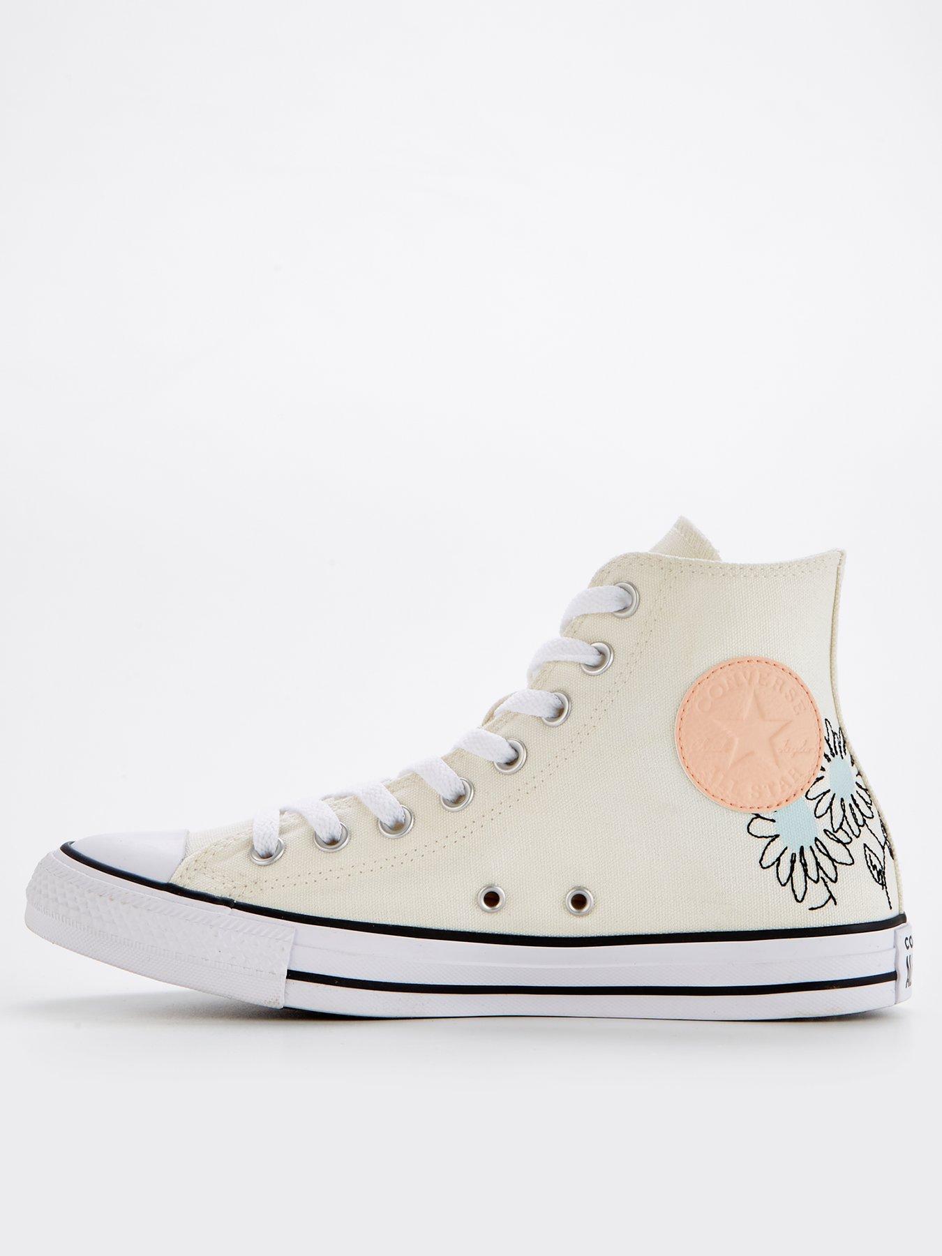 Women s Chuck Taylor All Star Summer Florals Hi Top Trainers WHITE