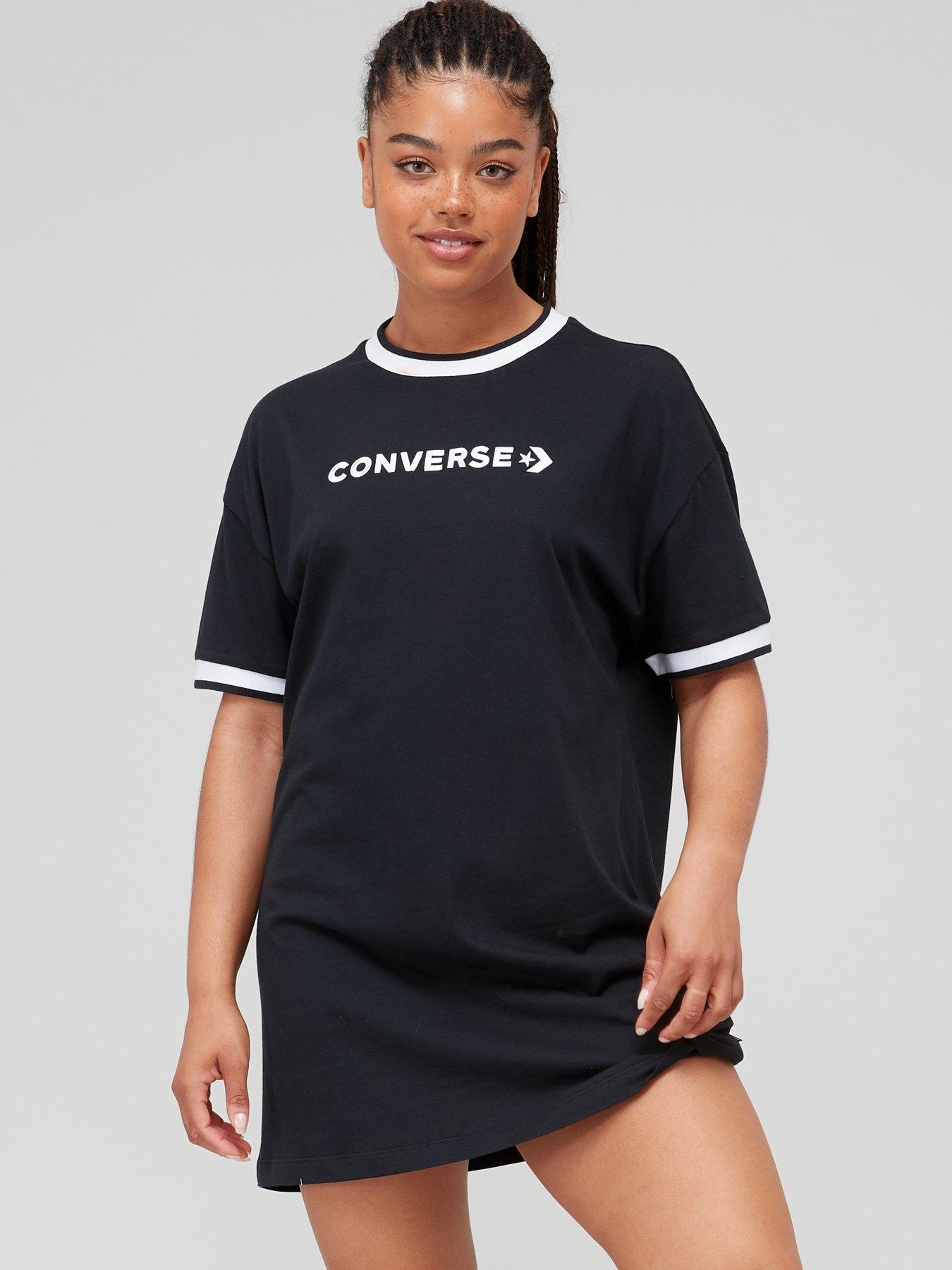 T-Shirt Black Dress Wordmark Converse -