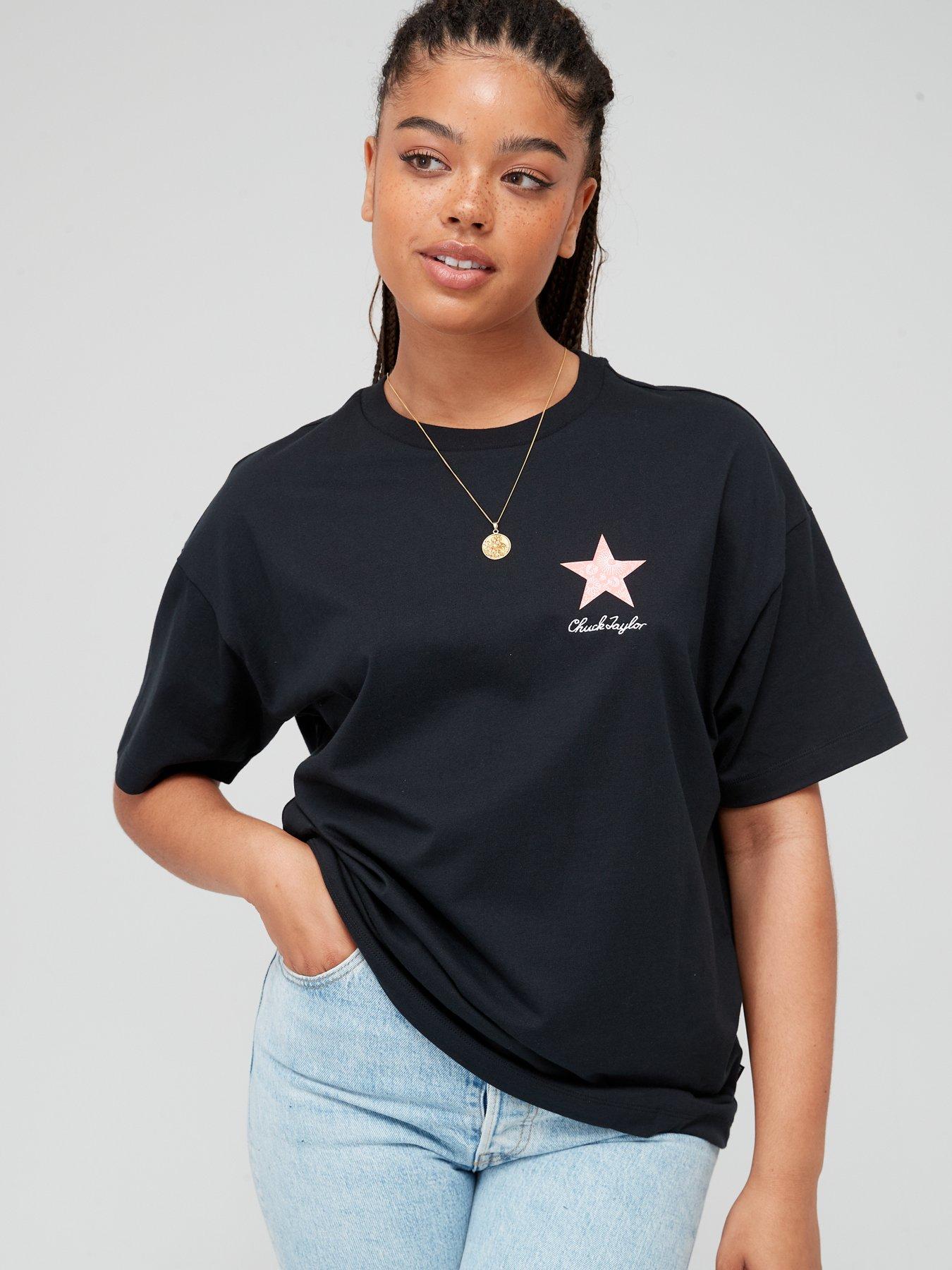 ✓ CONVERSE サイズL ブラック ロングTシャツ - Tシャツ