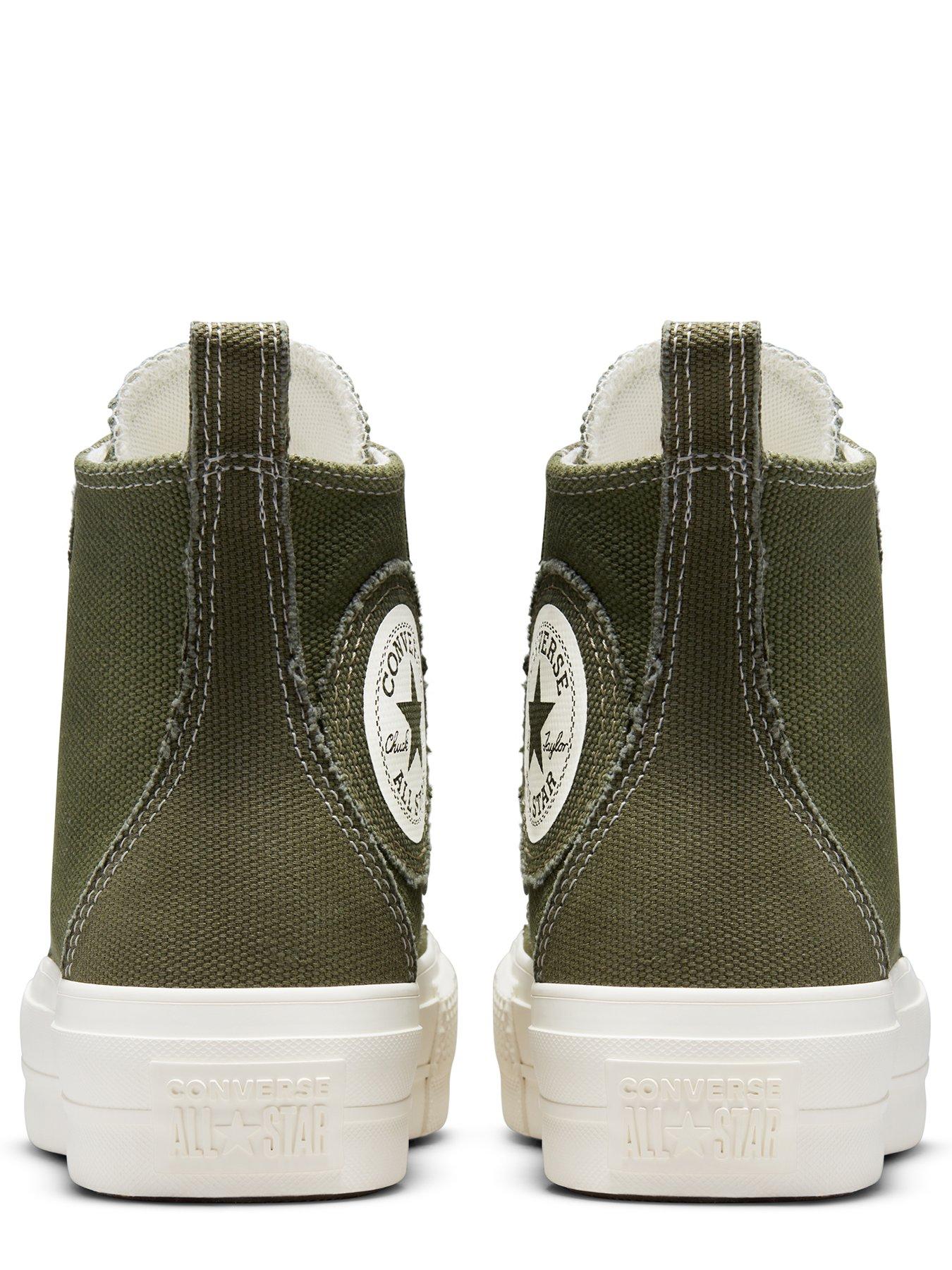 Olive green hot sale converse womens