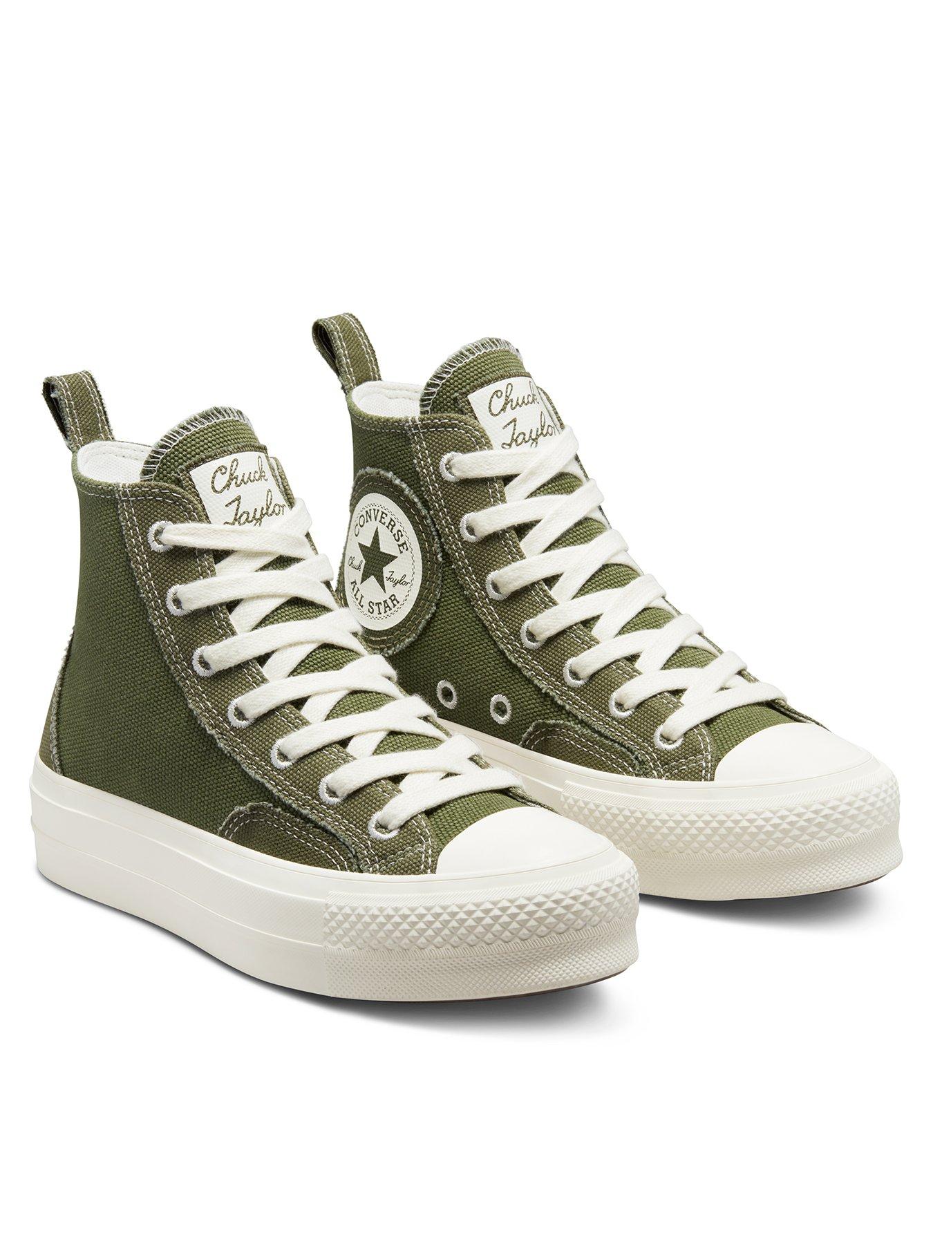 Olive green converse clearance womens