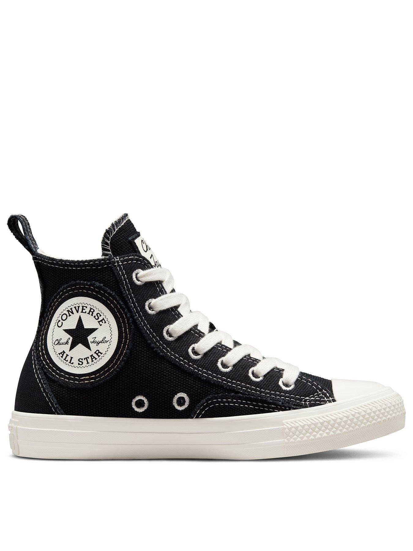 Black converse high top deals chuck taylors