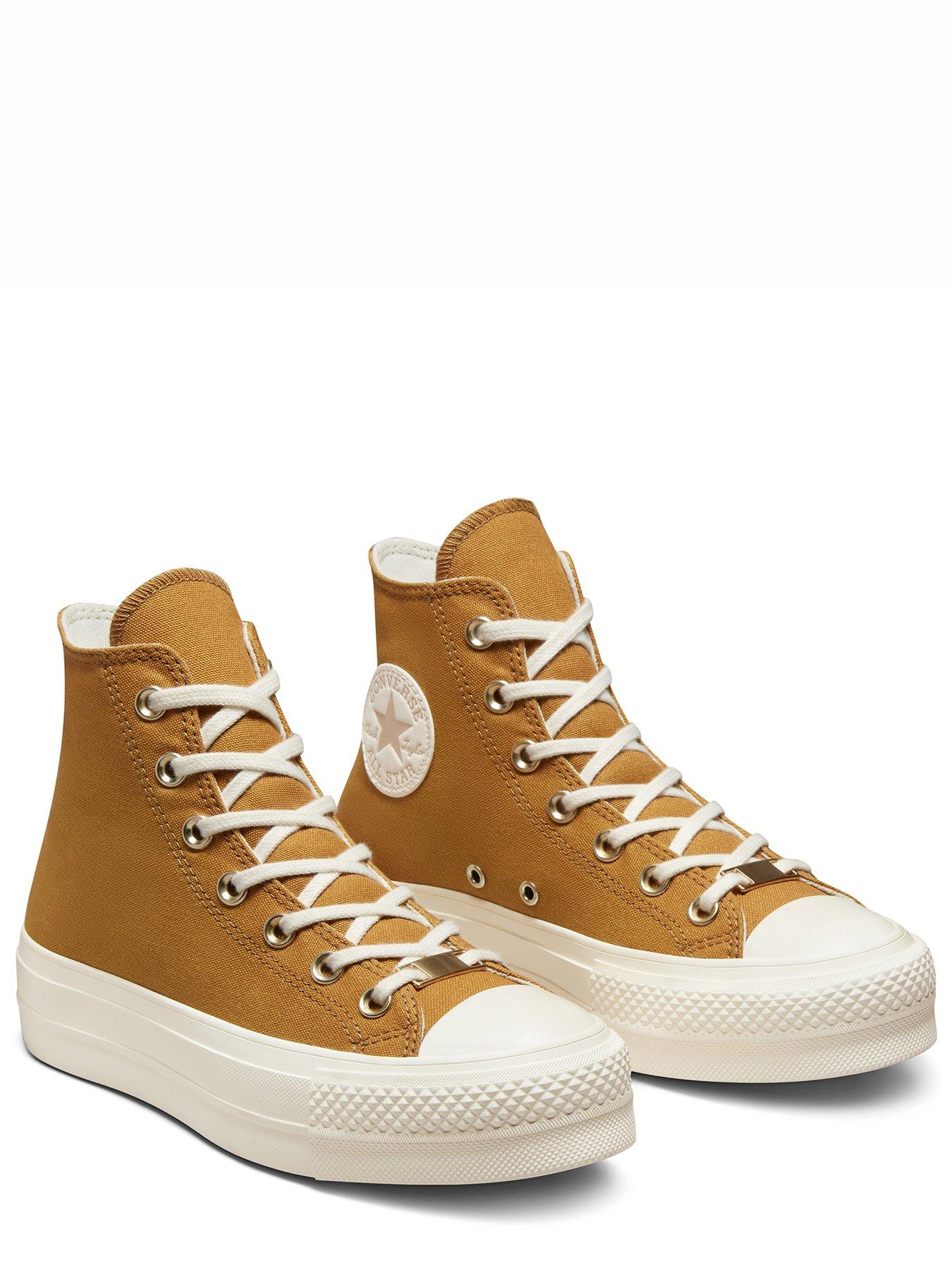Converse Womens Chuck Taylor All Star Lift Hi Top Trainers Tan Very