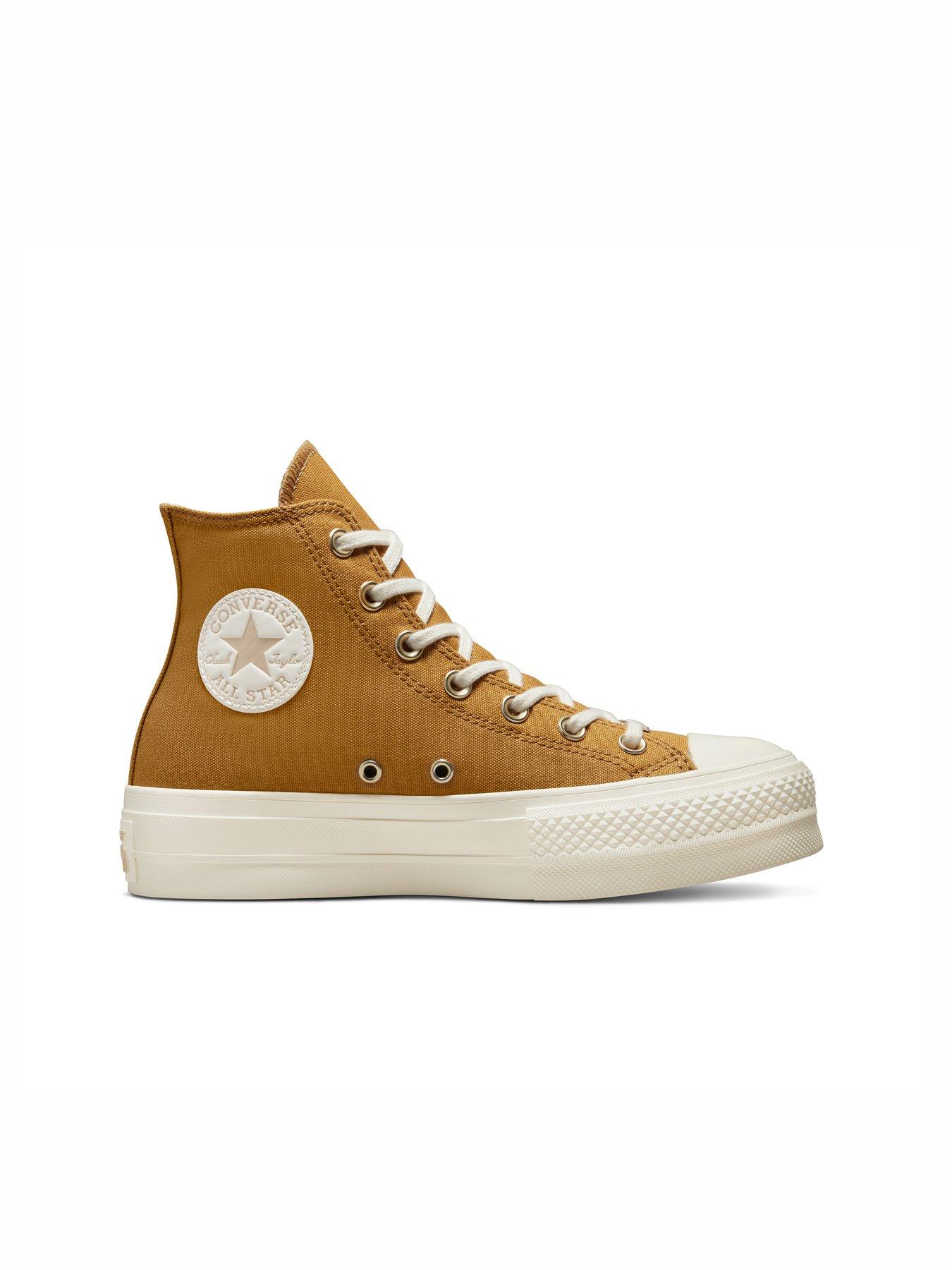 Converse Womens Chuck Taylor All Star Lift Hi Top Trainers Tan Very . uk