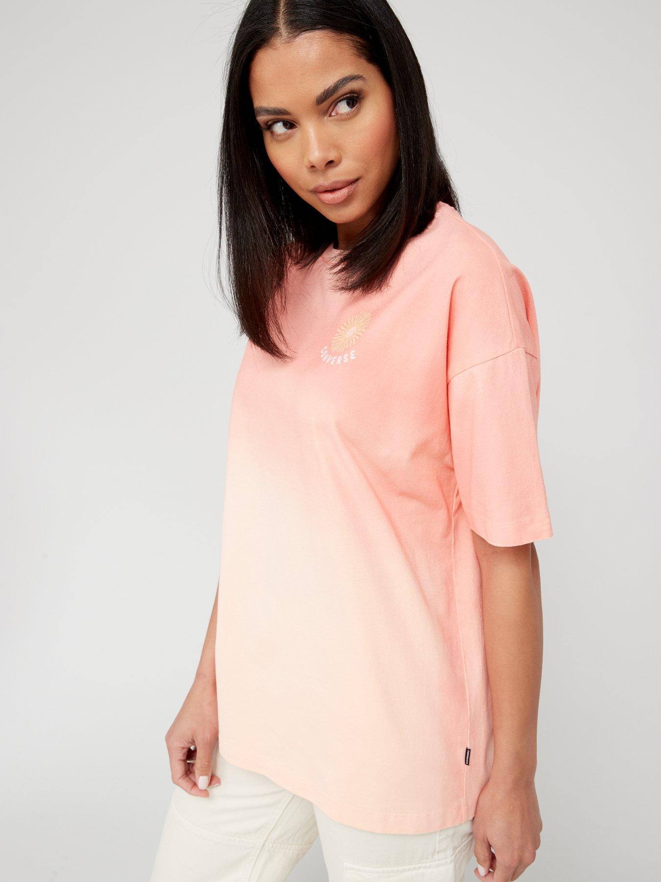 Converse Spray Dip Oversized T-Shirt - Pink | Very.co.uk