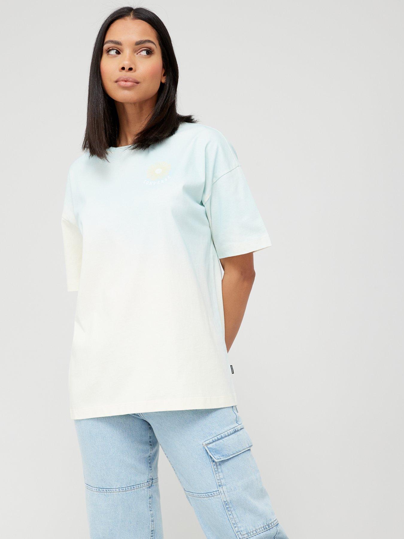 Image 1 of 3 of Converse Spray Dip Oversized T-Shirt - Cream
