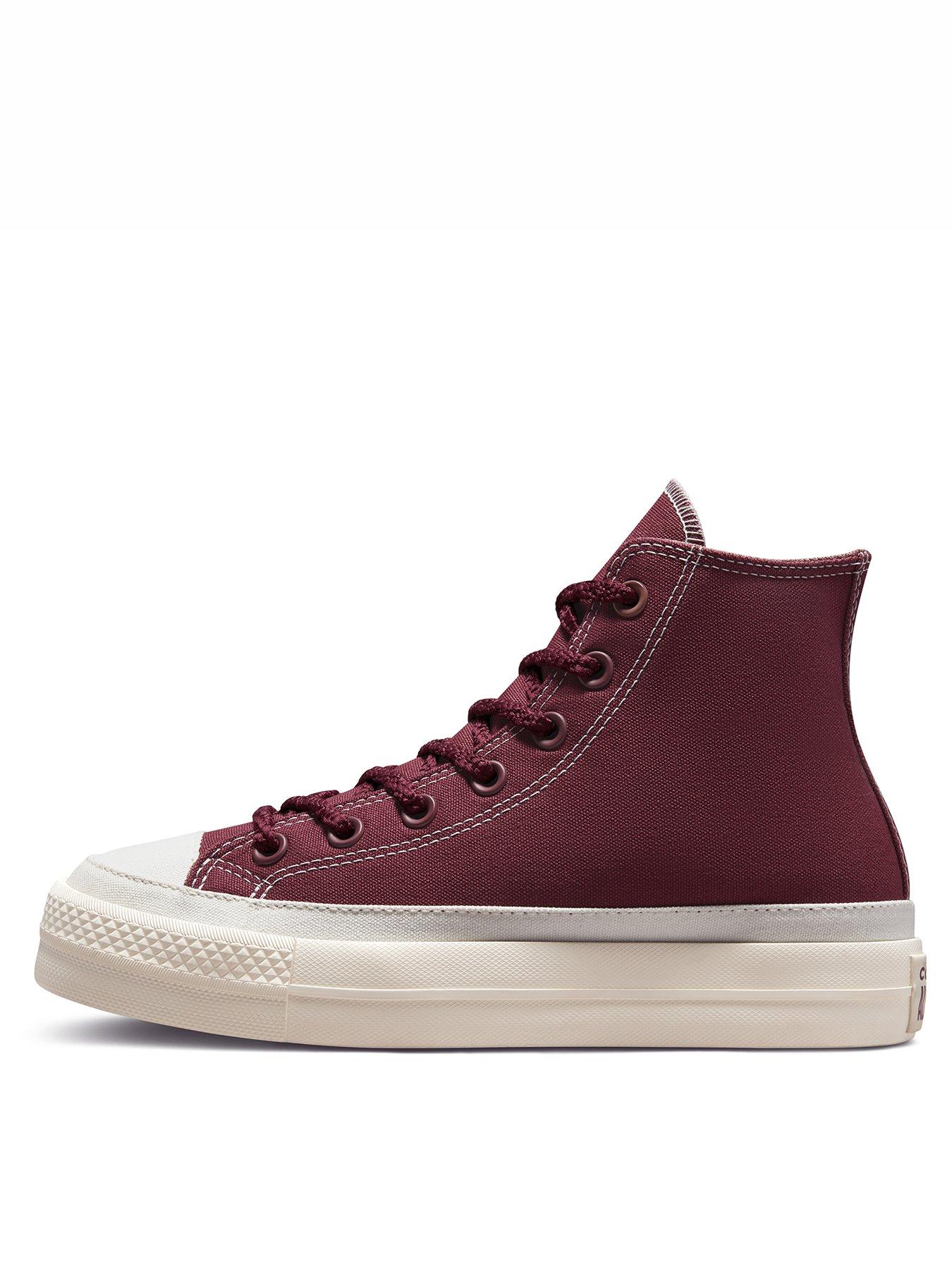 Dark pink high top converse best sale