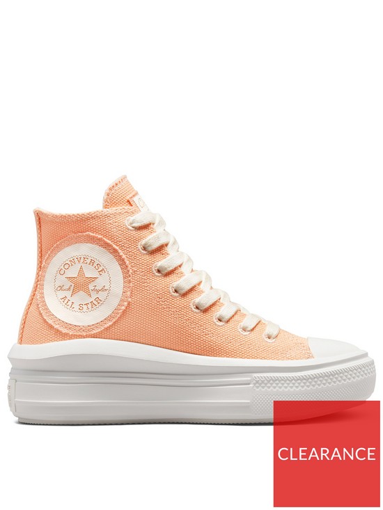 front image of converse-womens-chuck-taylor-all-star-move-hi-top-trainers-light-orange