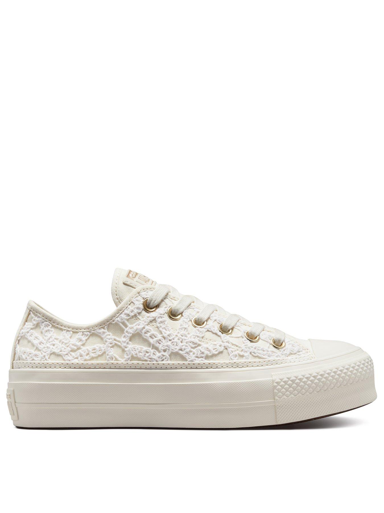 Converse all star dainty ox best sale trainers white