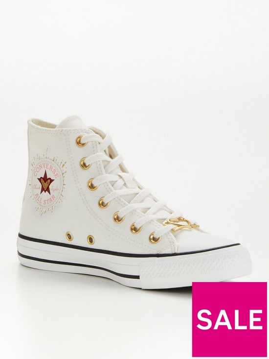 stillFront image of converse-womens-chuck-taylor-all-star-hi-top-trainers-off-white