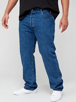 levi's big & tall 501® original straight fit jeans - stonewash - blue