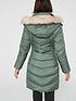  image of everyday-waist-detail-padded-coat-green