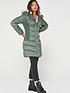  image of everyday-waist-detail-padded-coat-green