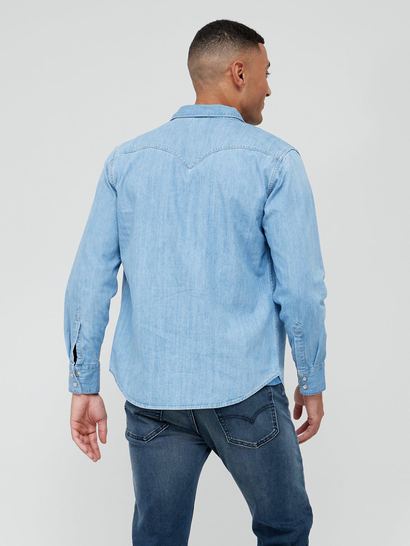 Levi's Men's Classic Standard Denim Western Shirt - Light Stone Wash