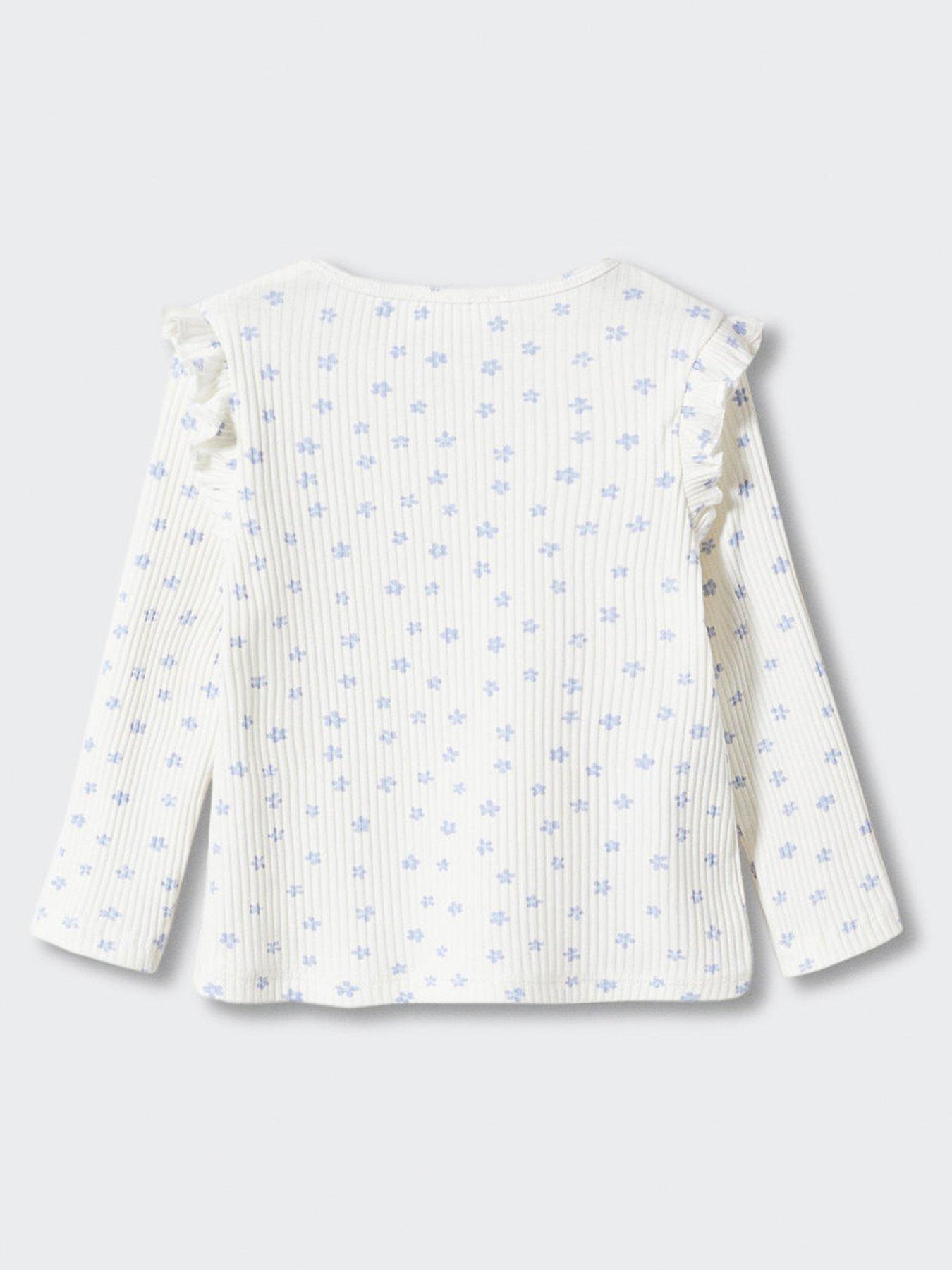Mango Baby Girls Spot Long Sleeve TShirt White very.co.uk