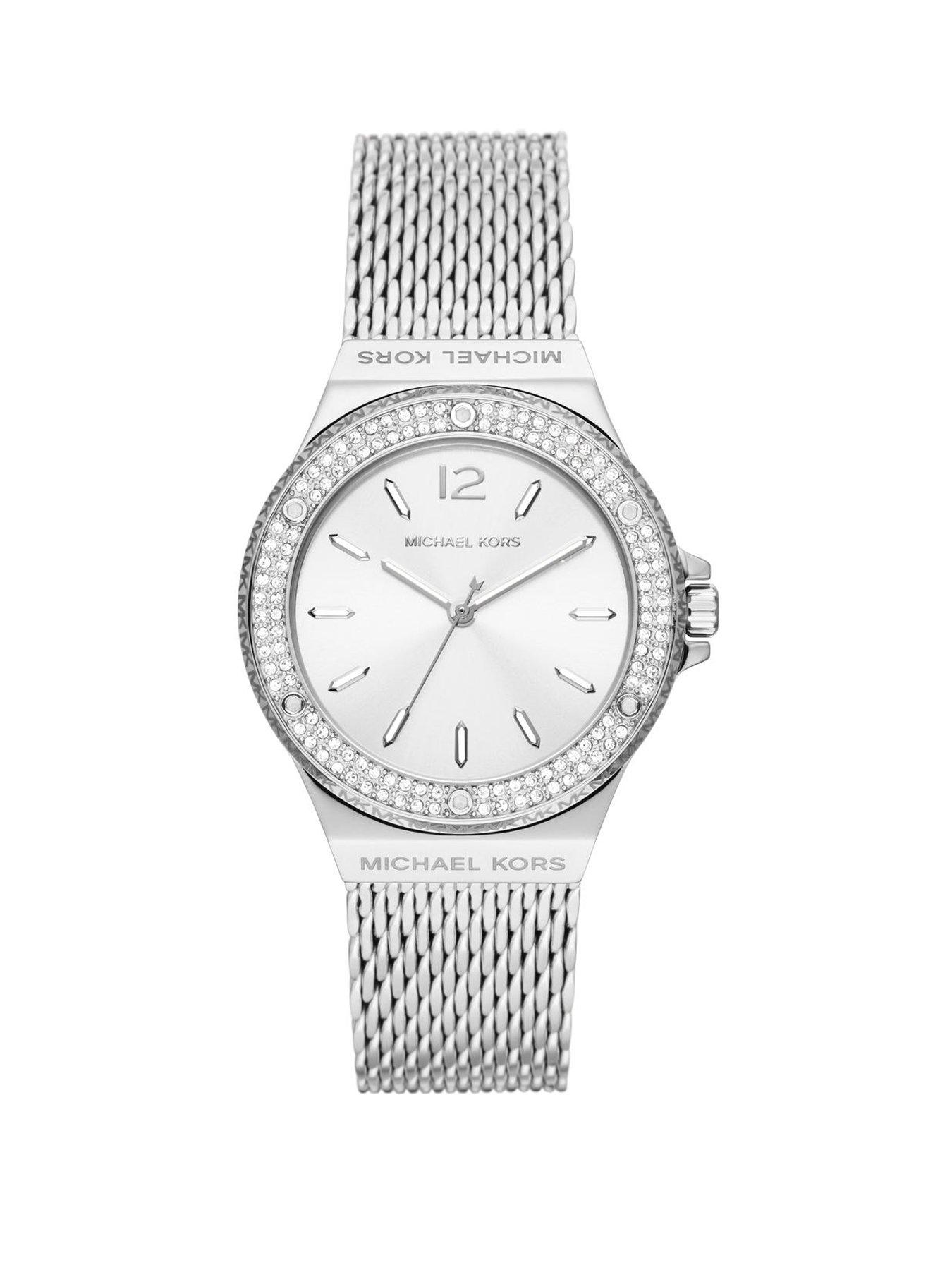 Product photograph of Michael Kors Womens Lennox Watch Stainless Steel from very.co.uk