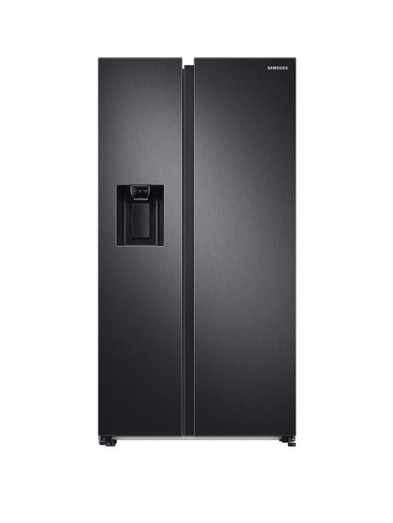 front image of samsung-series-8-rs68a884cb1eu-american-style-fridge-freezer-with-spacemaxtrade-technology-c-rated--nbspblack-stainless-steel