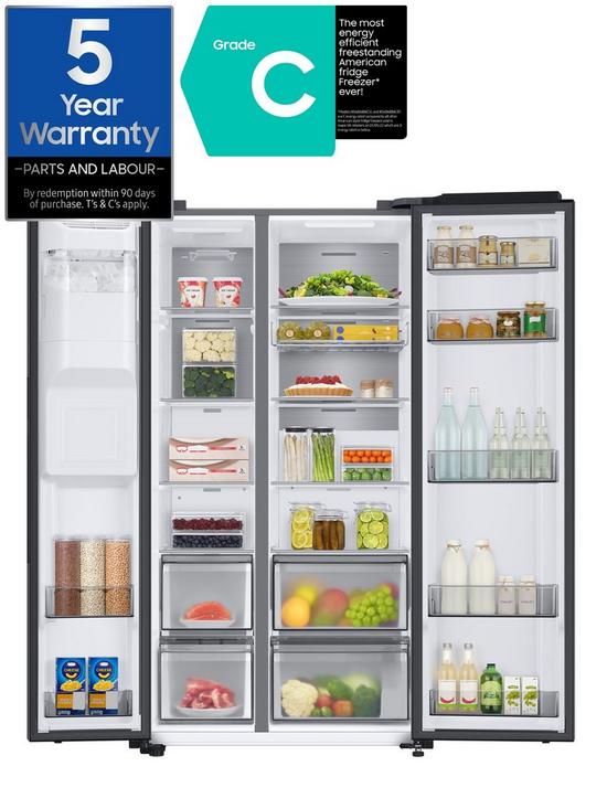 stillFront image of samsung-series-8-rs68a884cb1eu-american-style-fridge-freezer-with-spacemaxtrade-technology-c-rated--nbspblack-stainless-steel