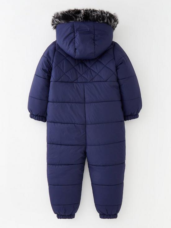 back image of mini-v-by-very-quilted-snowsuit-navy