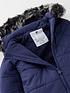  image of mini-v-by-very-quilted-snowsuit-navy