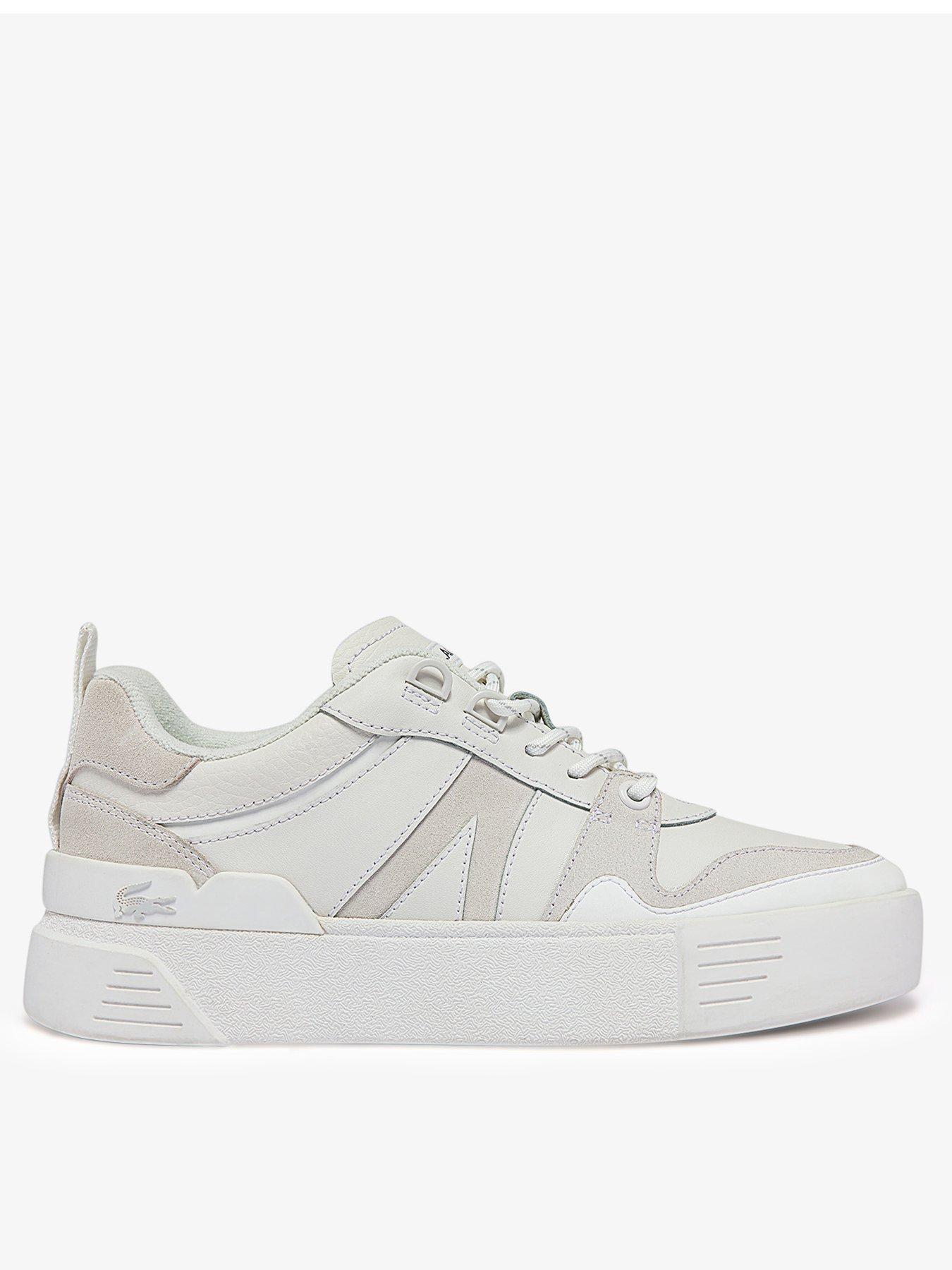 Lacoste L002 Leather Trainers - White, White, Size 8, Women