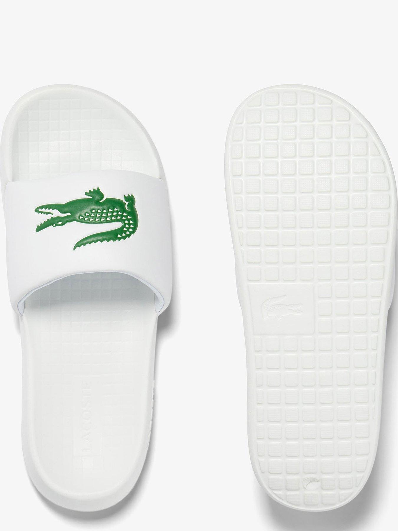 Lacoste white online slides