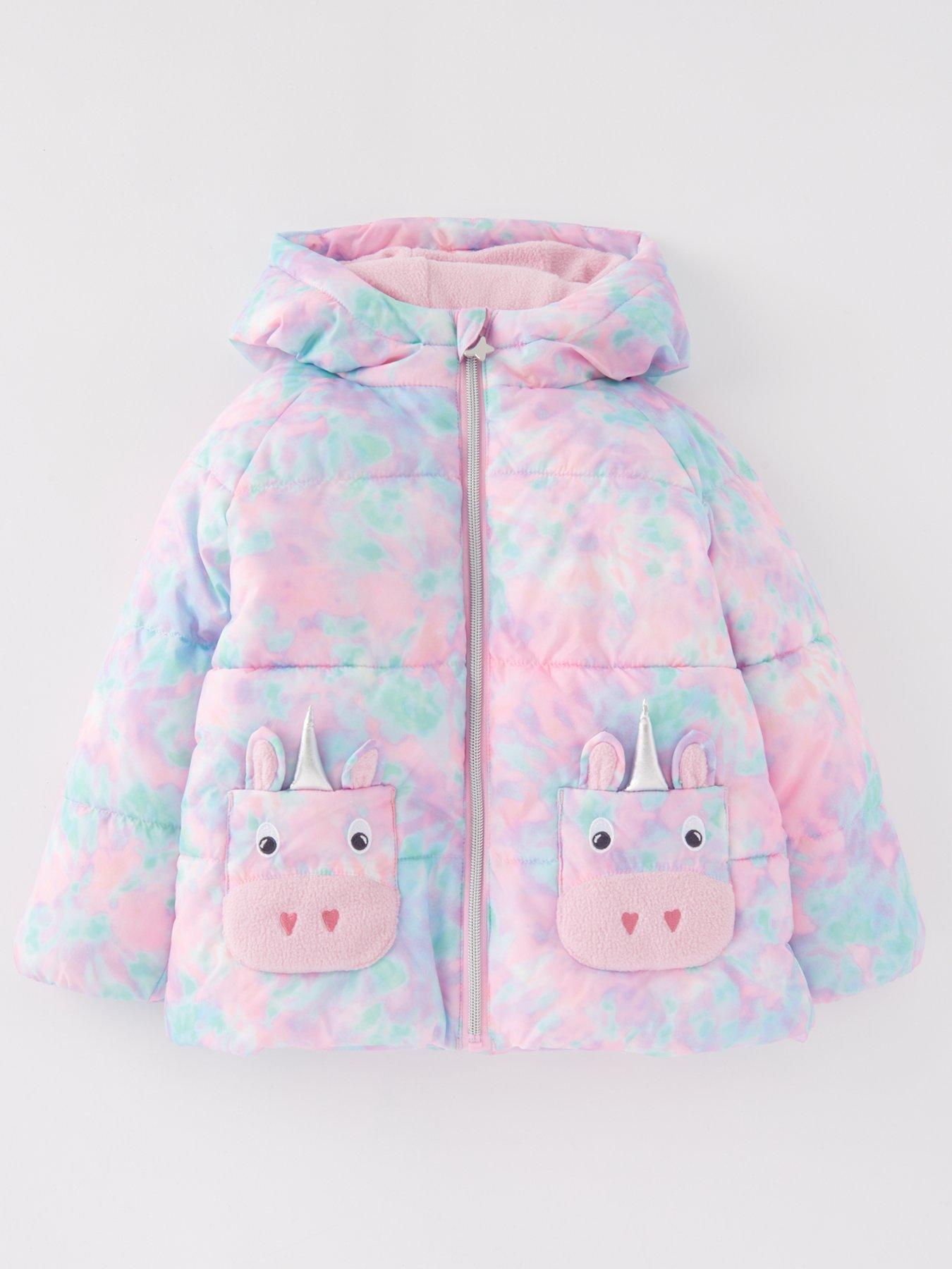 Unicorn Tie Dye Padded Coat Multi