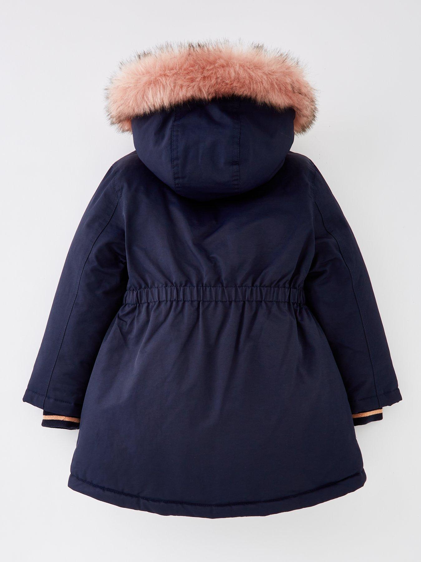 Girls navy parka coat online
