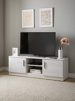 Product photograph of Everyday Panama 2 Door Tv Unit - Fits Up To 55 Inch Tv - White Oak - Fsc Reg Certified from very.co.uk