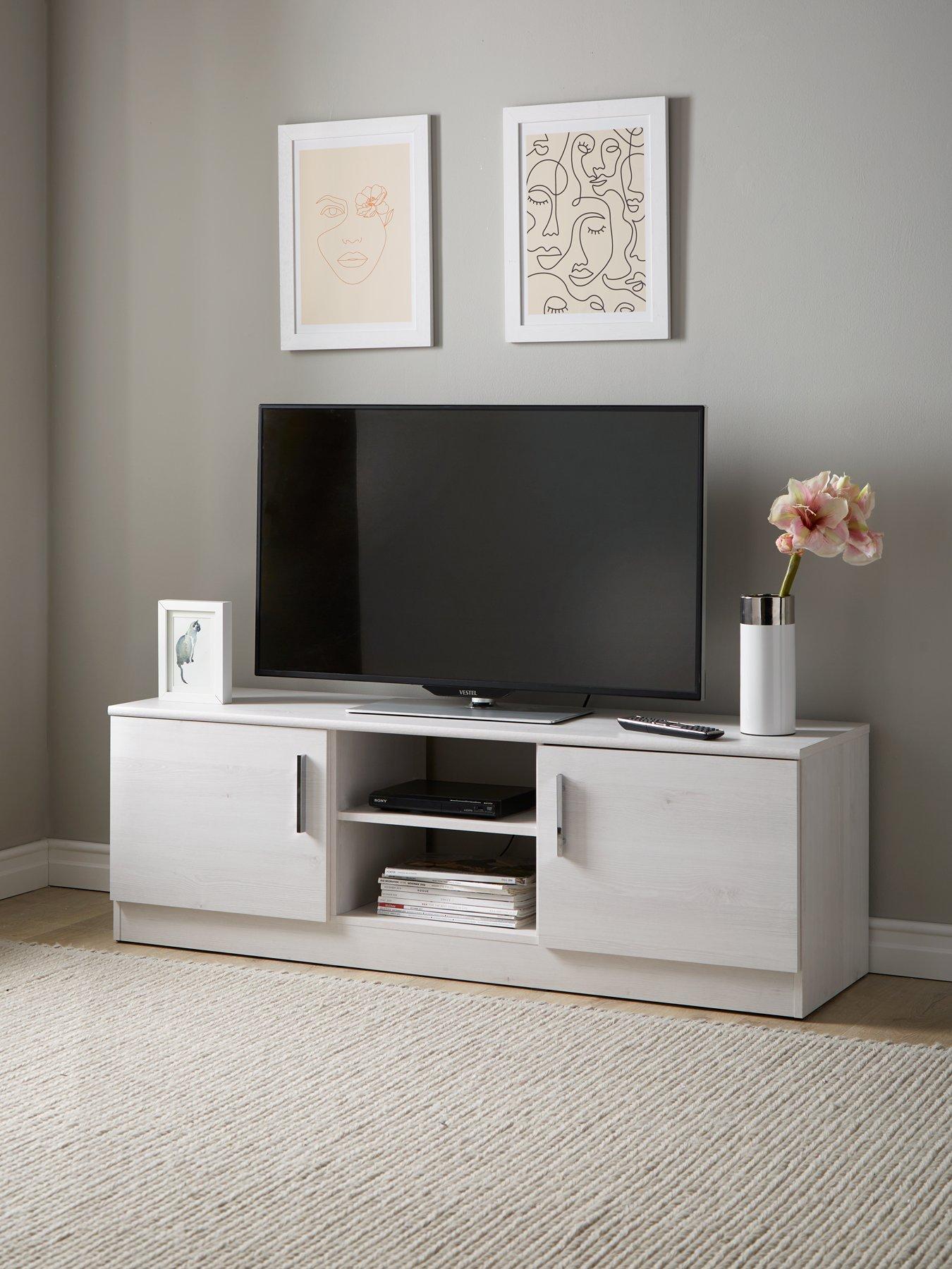 undefined Panama 2 Door TV Unit - fits up to 55 inch TV - White Oak - FSC® Certified